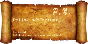 Poliak Nárciusz névjegykártya